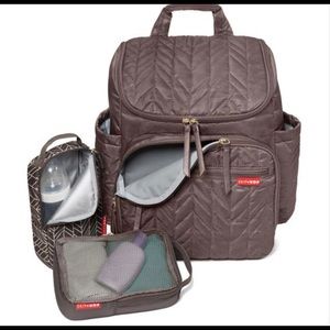 Skip hop lightweight brown diaper backpack